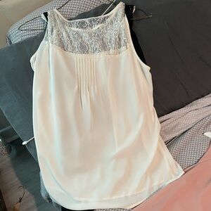 Lace top with solid bottom sleeveless blouse. 100% polyester. Forever 21 Medium.